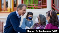 Los Angeles City Attorney Mike Feuer meets with Thai community members during a meet and greets with Mayoral event at the Wat Thai of LA (Thai Temple of LA) on December 18, 2022.