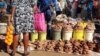 Some Zimbabweans selling sweet potatoes in Bulawayo