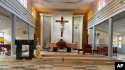 A view of the St. Francis Catholic Church in Owo, Ondo state, Nigeria, June 5, 2022, after it was attacked by gunmen.