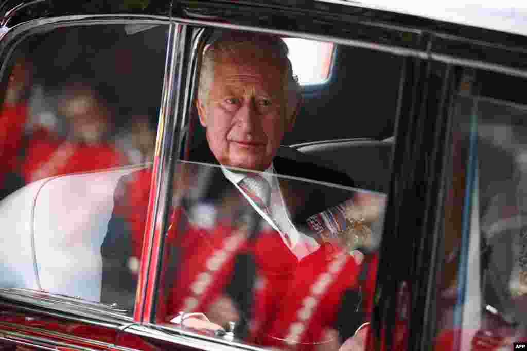Britain&#39;s Prince Charles, Prince of Wales, arrives to the National Service of Thanksgiving for The Queen&#39;s reign at Saint Paul&#39;s Cathedral in London, as part of Queen Elizabeth II&#39;s platinum jubilee celebrations.&nbsp;(Photo by HENRY NICHOLLS / POOL / AFP)