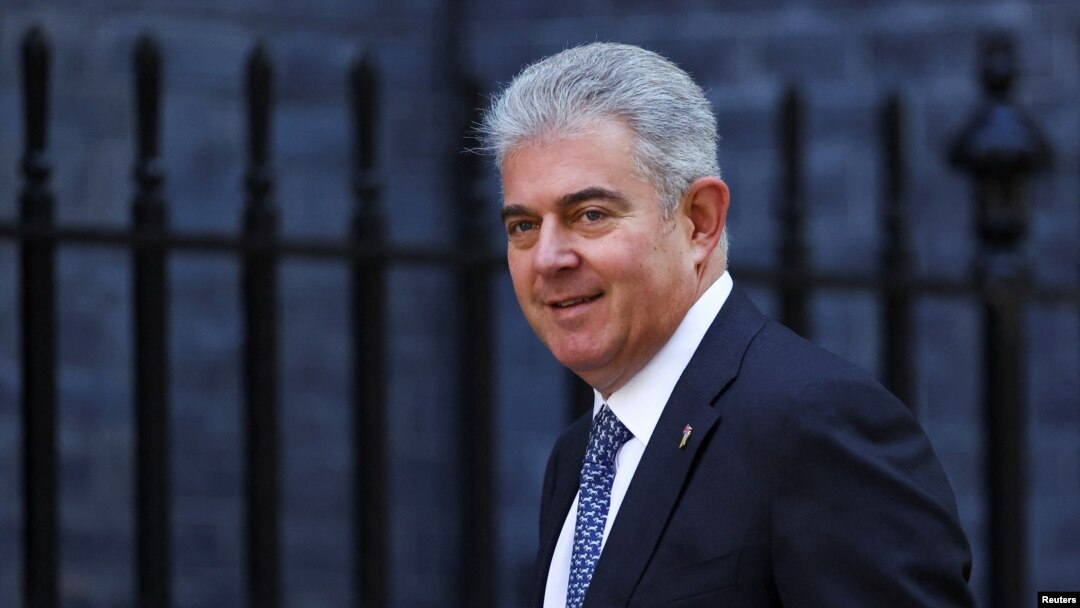 British Secretary of State for Northern Ireland Brandon Lewis arrives at 10 Downing Street, in London, June 7, 2022. 