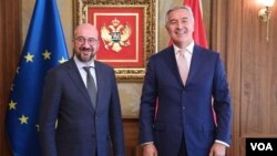Presidenti i Këshillit Europian, Charles Michel me Presidentin e Malit të Zi, Milo Gjukanoviç, në Podgoricë