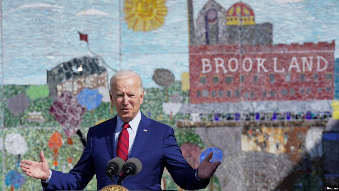 President Joe Biden speaks during a visit to Brookland Middle School to promote coronavirus disease (COVID-19) protection measures in Washington, Sept. 10, 2021.