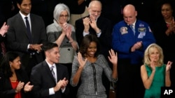 Ibu negara Michelle Obama sebelum pidato kenegaraan Presiden AS Barack Obama 20 Januari tahun 2015 (foto: dok).