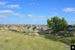 A panoramic view taken in Theodore Roosevelt National Park in North Dakota