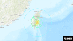 A map of the Sept. 18, 2022 earthquake near Taiwan.