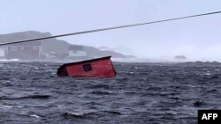 This image shows damage caused by post-tropical storm Fiona on the Burnt Islands, in the Newfoundland and Labrador Province of Canada, Sept. 24, 2022 . (Courtesy of Michael King, special advisor to Newfoundland and Labrador Premier Andrew Furey, and family)