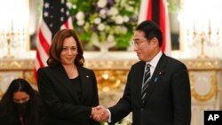 2022年9月26日，日本首相岸田文雄在东京会见来往美国副总统哈里斯。