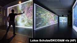 Photos showing images from "Monet’s Garden: The Immersive Experience" in Berlin, on Jan. 11, 2022. (Lukas Schulze/DKC/O&M via AP)
