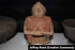 Clay figurine excavated at the Moundville Archaeological Park in Moundville, Alabama. Housed on site in the Jones Archaeological Museum.