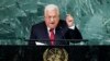 Presiden Palestina Mahmoud Abbas berpidato di sesi ke-77 Sidang Umum PBB, September 23, 2022, di markas besar PBB. (Foto: AP)