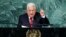 Presiden Palestina Mahmoud Abbas berpidato di sesi ke-77 Sidang Umum PBB, September 23, 2022, di markas besar PBB. (Foto: AP)