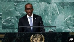 Prime Minister of Saint Lucia Philip Joseph Pierre addresses the 77th session of the U.N. General Assembly, Sept. 23, 2022, at U.N. headquarters.