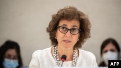 FILE PHOTO - United Nations Deputy High Commissioner for Human Rights Nada Al-Nashif, shown in this Sept. 12, 2022 photo, arrived in Iran Feb. 2, 2024, and was scheduled to depart Feb. 5, 2024.