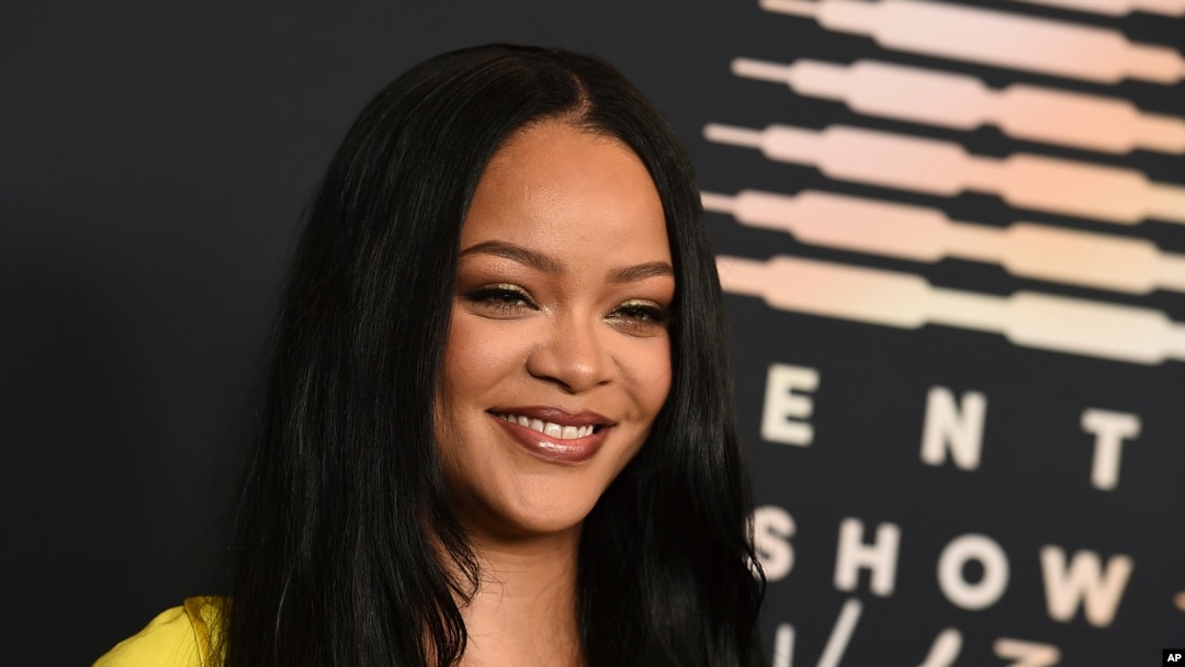 FILE - Rihanna attends an event for her lingerie line Savage X Fenty at the Westin Bonaventure Hotel in Los Angeles on on Aug. 28, 2021.