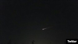 This picture of a fireball streaking across the sky was posted by Twitter user @k8tlynn27.