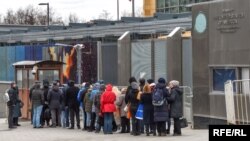 People queue for visas and other consular services at the U.S. embassy in Moscow. Asylum applications surged by nearly 40 percent last year, the fifth year in a row in which there has been an increase in the number of Russians seeking refuge in the United States.