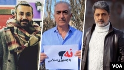 چهره های سرشناس سیاسی و هنری با در دست گرفتن پلاکاردی با عنوان «نه به جمهوری اسلامی» مخالفت خود را ابراز کرده‌اند.