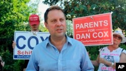 FILE - Maryland state legislator Dan Cox, seen in a photo taken taken June 20, 2022, is a supporter of former U.S. President Donald Trump. Cox was selected by Republican voters in the eastern state of Maryland as their choice for governor. 