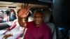 FILE - In this file photo taken on November 17, 2019, Sri Lanka's President-elect Gotabaya Rajapaksa waves to supporters as he leaves the election commission office in Colombo. (Photo by Ishara S. KODIKARA / AFP)