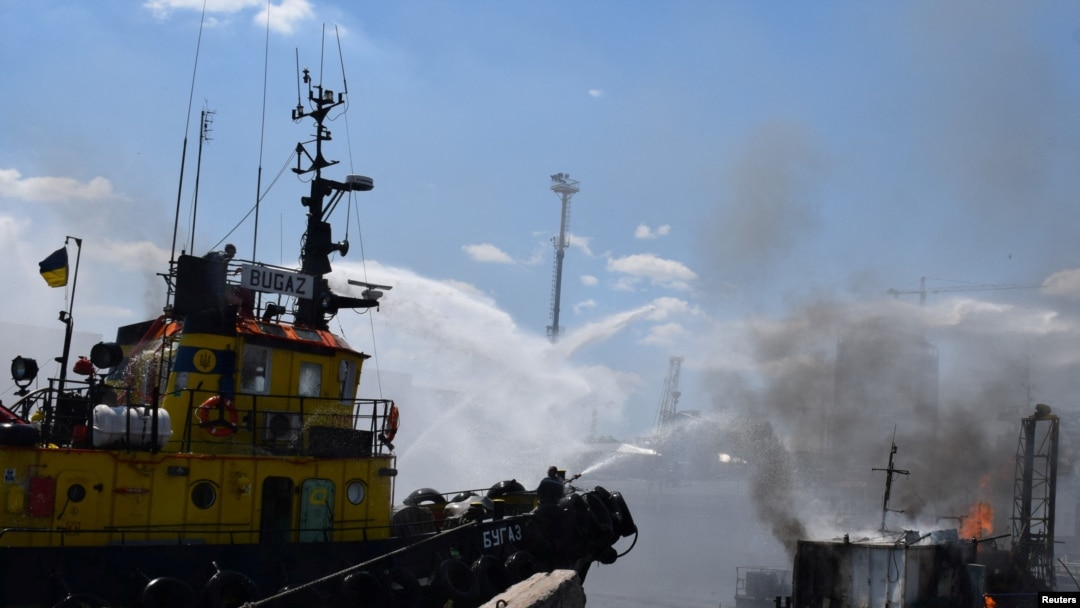 Umwotsi ufumba ku kivuko ca Odessa 