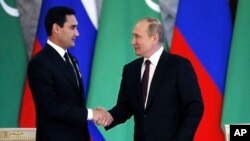 俄罗斯总统普京在莫斯科会见土库曼斯坦总统（2022年6月10日）
