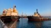 Kapal "Navi-star" berbendera Panama tampak di pelabuhan Odesa, Ukraina untuk mengangkut jagung, Jumat 5 Agustus 2022. 