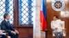 토니 블링컨(왼쪽) 미 국무장관과 페르디난드 마르코스 필리핀 대통령이 6일 필리핀 말라캬냥 궁에서 회담하고 있다.