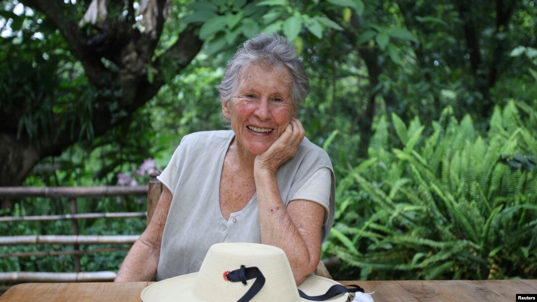 FILE: British-born Diana Kennedy smiles as she poses for a picture at her house in the city of Zitacuaro in the western state of Michoacan, Sept. 12, 2008.