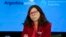 La ministra de Economía, Silvina Batakis, da una conferencia de prensa en Buenos Aires, Argentina, el lunes 11 de julio de 2022. (Foto AP/Natacha Pisarenko)