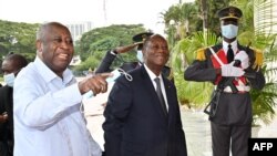 Alassane Ouattara kumwe na Laurent Gbabo 