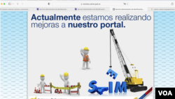 Captura de pantalla del sitio web del Servicio Administrativo de Identificación, Migración y Extranjería de Venezuela, el martes, 12 de julio de 2022.