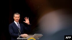FILE - In this file photo taken on May 27, 2022, California Governor Gavin Newsom speaks during a news conference in San Francisco.
