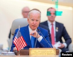 U.S. President Joe Biden attends the Jeddah Security and Development Summit in Jeddah, Saudi Arabia, July 16, 2022.
