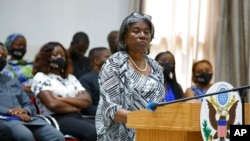 U.S. Ambassador to the United Nations Linda Thomas-Greenfield delivers a keynote address on peace and food security at the University of Ghana in Accra, Aug. 5, 2022. 