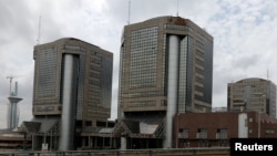 FILE - Nigerian National Petroleum Corporation (NNPC) headquarters are seen in Abuja, Nigeria, July 28, 2017.