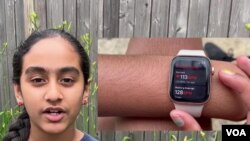 Sophia Panchal and her Apple Watch