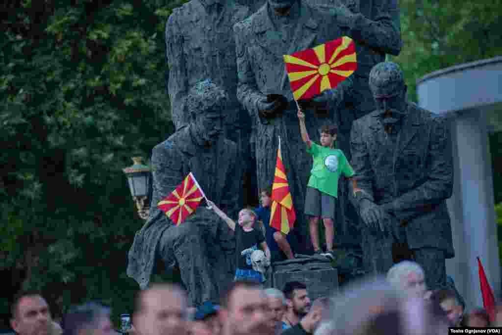 Ninth days of rallies in Skopje against the French proposal for start of EU negotiations, Skopje, North Macedonia