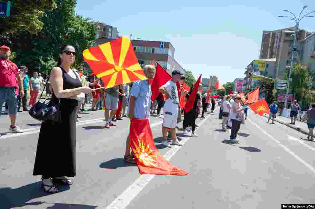 Protest in Skopje opposing the French proposal for EU membership negotiations, Skopje, Saturday 07/16, North Macedonia