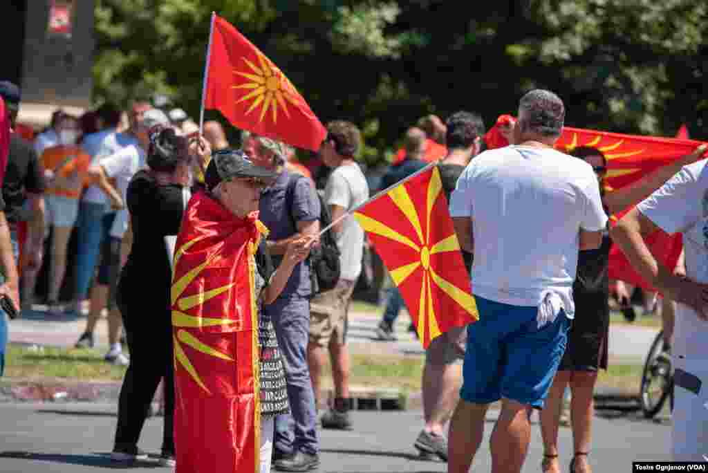 Protest in Skopje opposing the French proposal for EU membership negotiations, Skopje, Saturday 07/16, North Macedonia