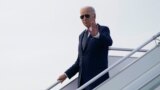 President Joe Biden arrives at King Abdulaziz International Airport, July 15, 2022, in Jeddah, Saudi Arabia.