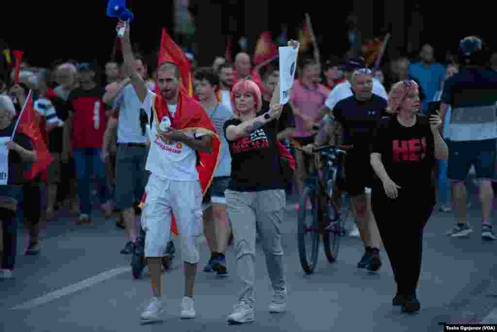 Ninth days of rallies in Skopje against the French proposal for start of EU negotiations, Skopje, North Macedonia