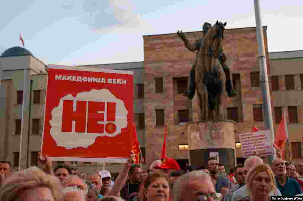 Ninth days of rallies in Skopje against the French proposal for start of EU negotiations, Skopje, North Macedonia