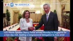 VOA60 America - Pelosi Visits Singapore Amid Speculation on Taiwan Stop