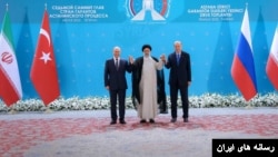 پوتین، رئیسی و اردوغان پس از نشست تهران 