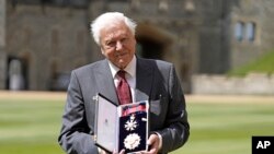 Sir David Attenborough was knighted at a ceremony at Windsor Castle in England, June 8, 2022. (File Photo)