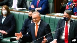 Australian Prime Minister Anthony Albanese speaks during the opening of the 47th Federal Parliament at Parliament House in Canberra, July 26, 2022. 