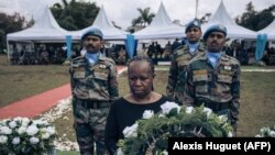 DRCONGO-UN-UNREST-CEREMONY - BLUE HELMETS DRC BINTOU KEITA MONUSCO