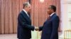Republic of Congo's President Denis Sassou Nguesso and Russia's Foreign Minister Sergey Lavrov meet in Oyo, Republic of Congo, July 25, 2022. (Russian Foreign Ministry/Handout via Reuters)