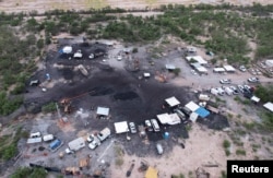 An aerial view shows the site of a coal mine that collapsed leaving miners trapped, in Sabinas, Coahuila state, Mexico, Aug. 6, 2022.